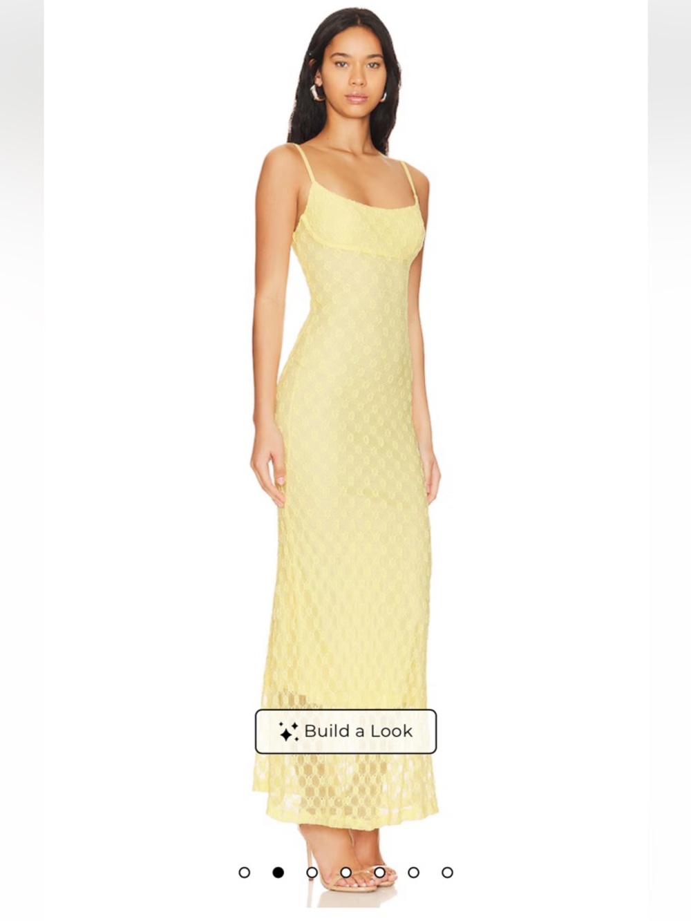 Bardot Pale Yellow Floral Lace Maxi Dress